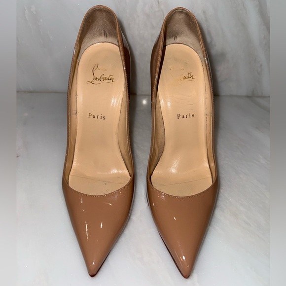 Christian Louboutin So Kate 120mm Patent Beige Heels - Picture 3 of 11